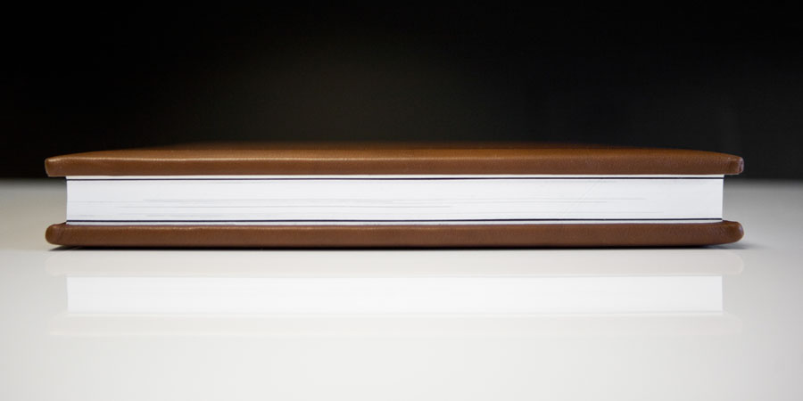 Side view of leather Folio Wedding Album