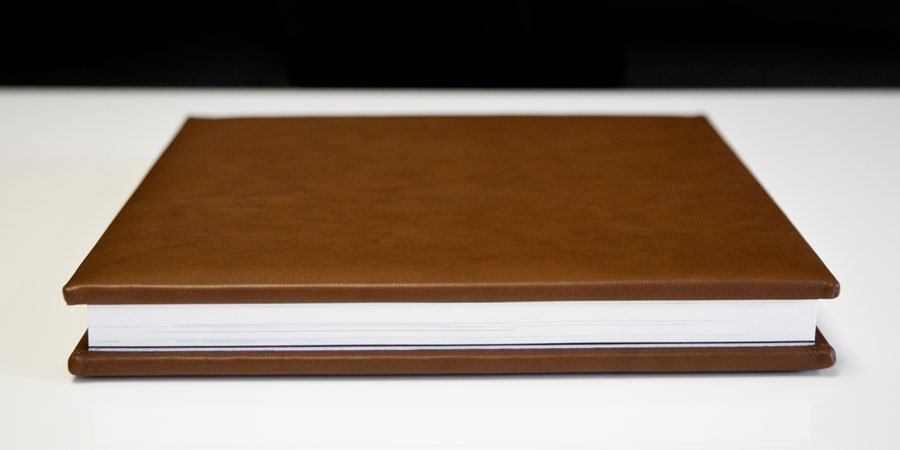 Top view of leather Folio Wedding Album