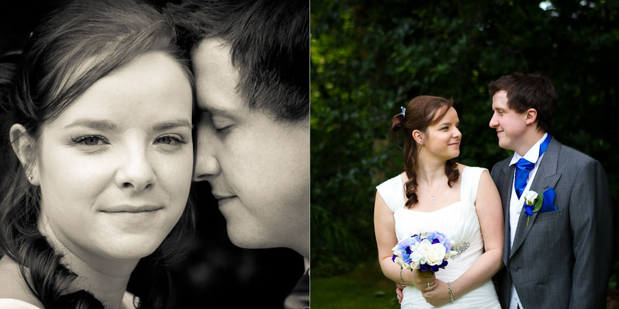 Bride and groom's heads together in stunning wedding portrait photography